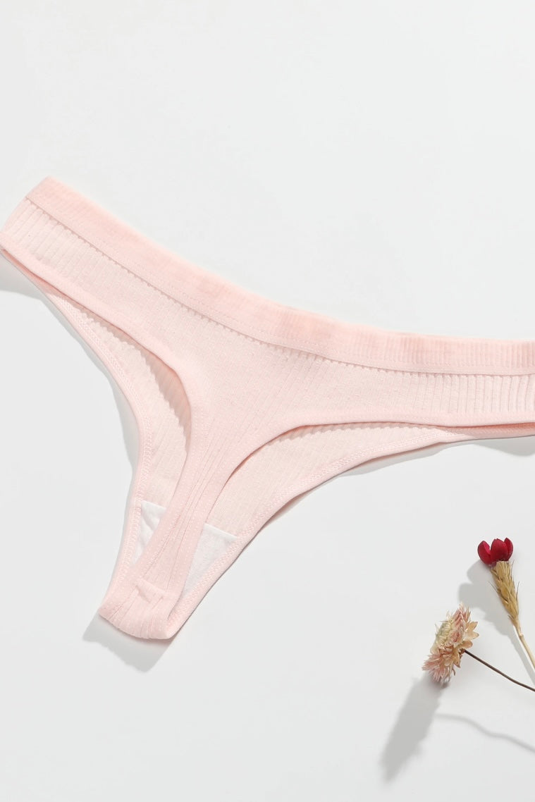 Cotton Thong Panty - Baby pink
